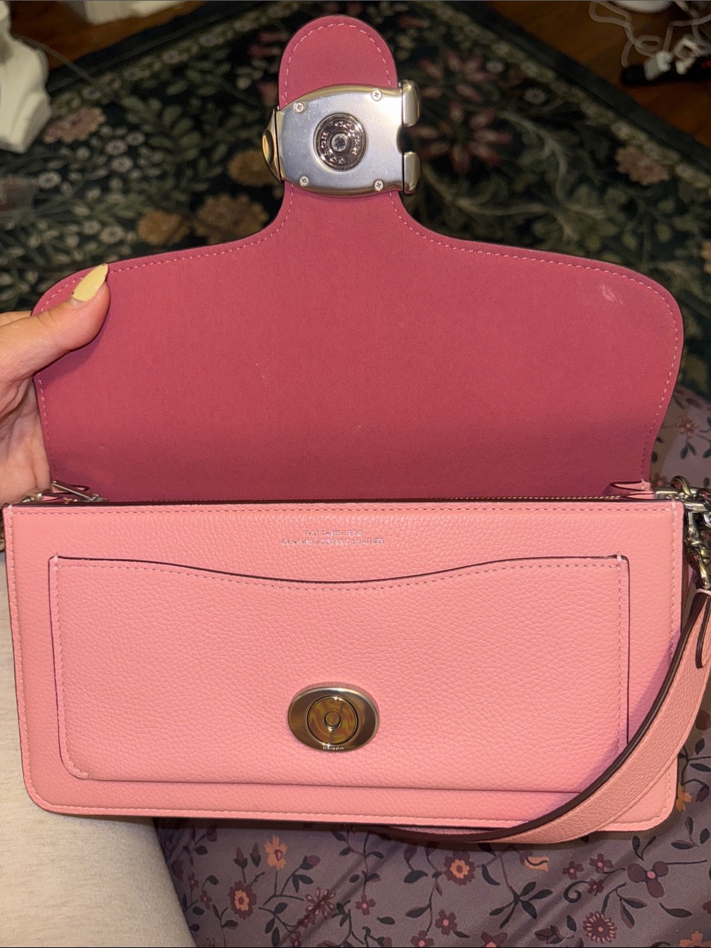 Pink Shoulder Bag with Signature C Accent - Picture 3 of 5